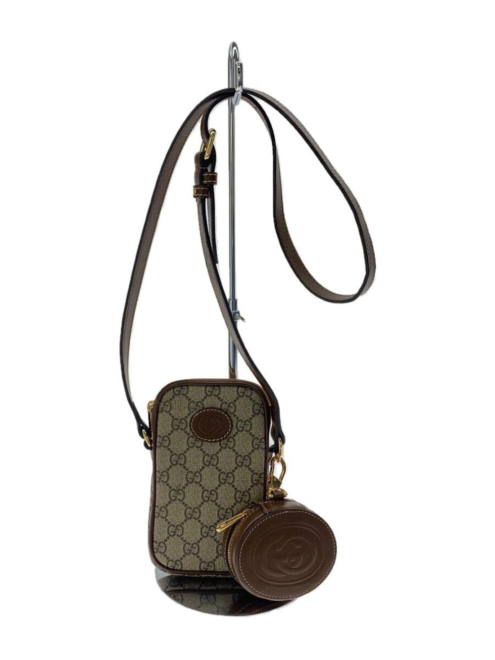 Gucci GG Supreme Crossbody Bag monogram canvas brown leather